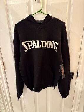 Spalding Black and White Logo Knit Sweatshirt